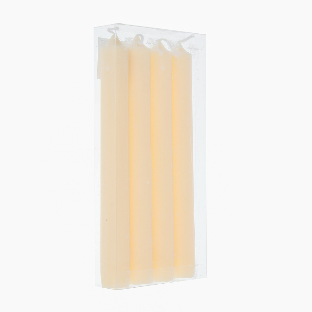 Набор 4 шт, свечи столбики, 2x18 см, парафин, воск, арт.№ 508-891