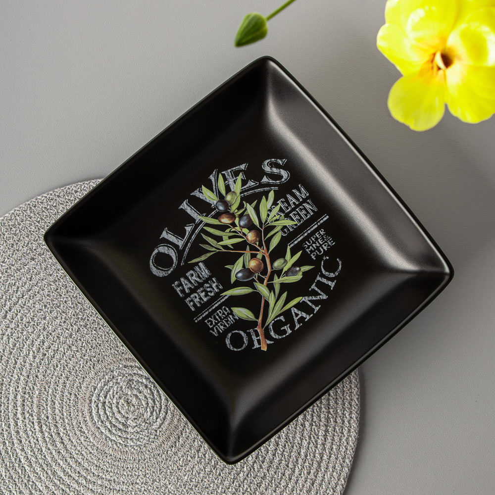 MILLIMI Олива Блюдо квадратное, 18х18х4,5см, керамика, арт.№ 824-007