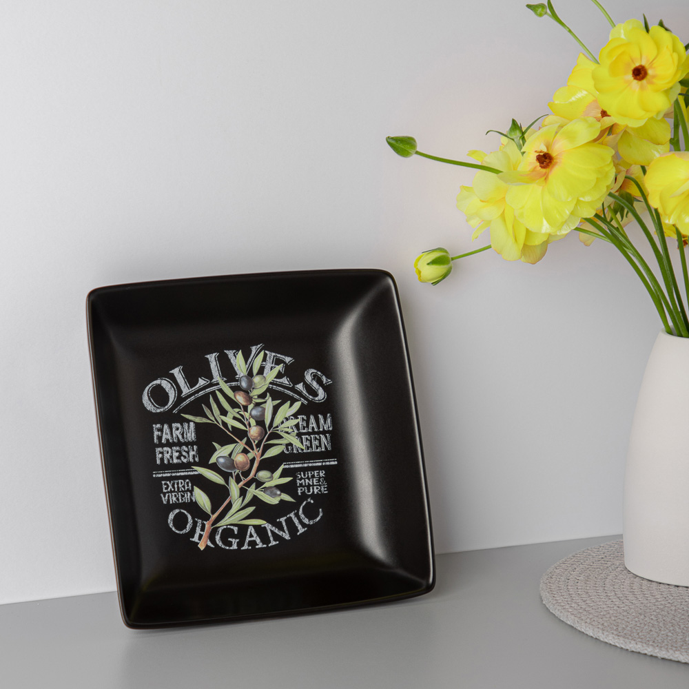 MILLIMI Олива Блюдо квадратное, 18х18х4,5см, керамика, арт.№ 824-007