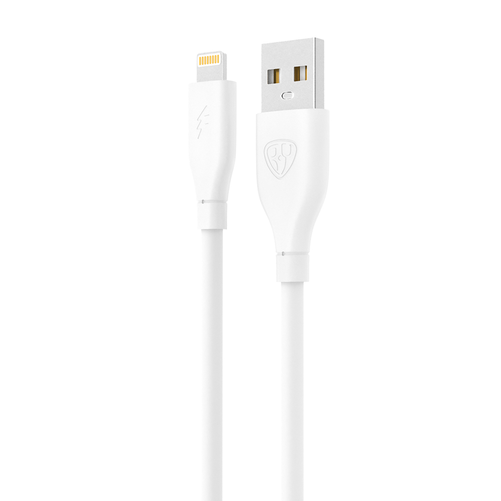 Кабель для зарядки USB(A)-iP BY Эко, 1м, Быстрая зарядка 2.4А, 12Вт, прорезиненный, белый, арт.№ 931-544