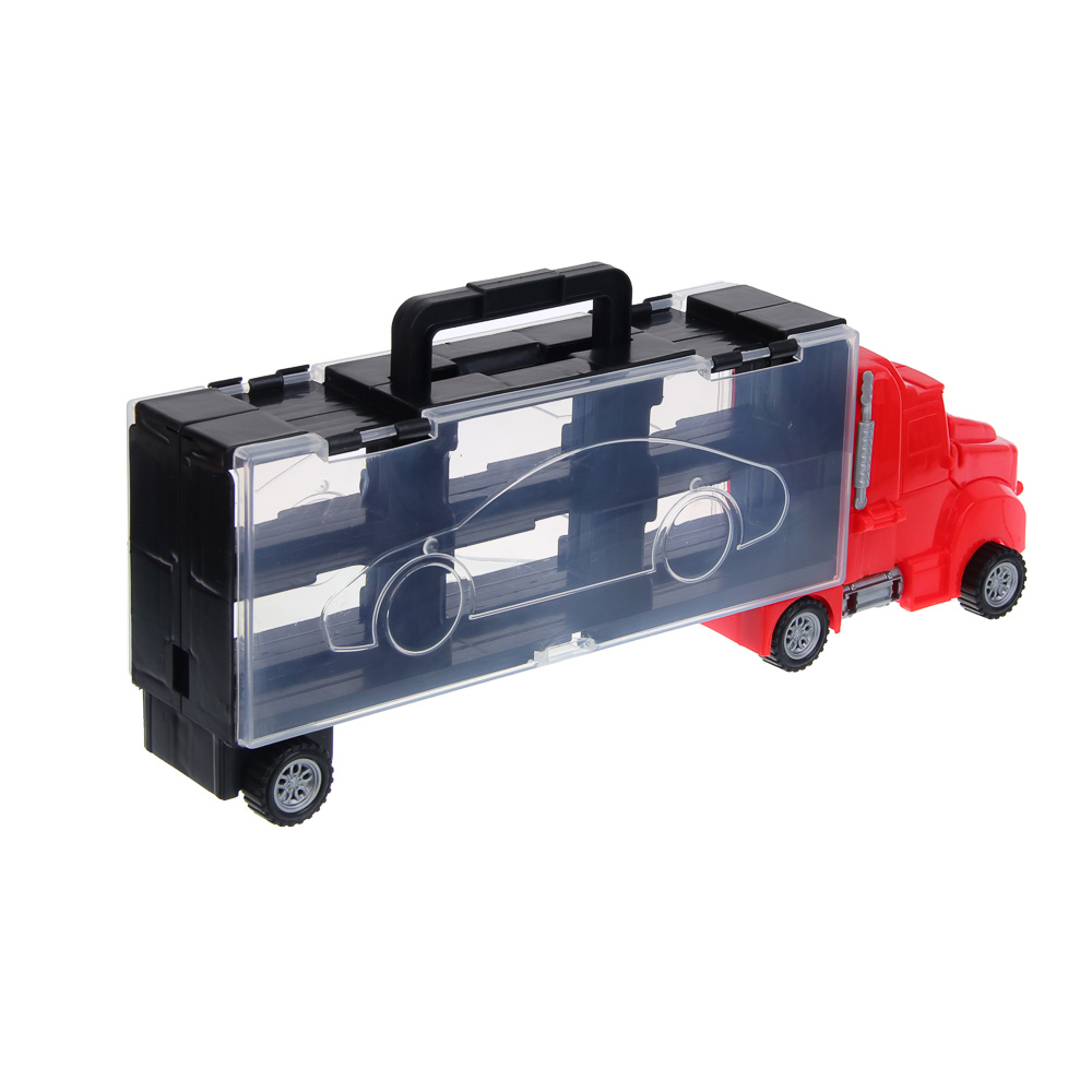 ИГРОЛЕНД Автоперевозчик, с запуском, 6 машинок, PP, 37х14,2х7,3 см, 2 дизайна, арт.№ 292-478