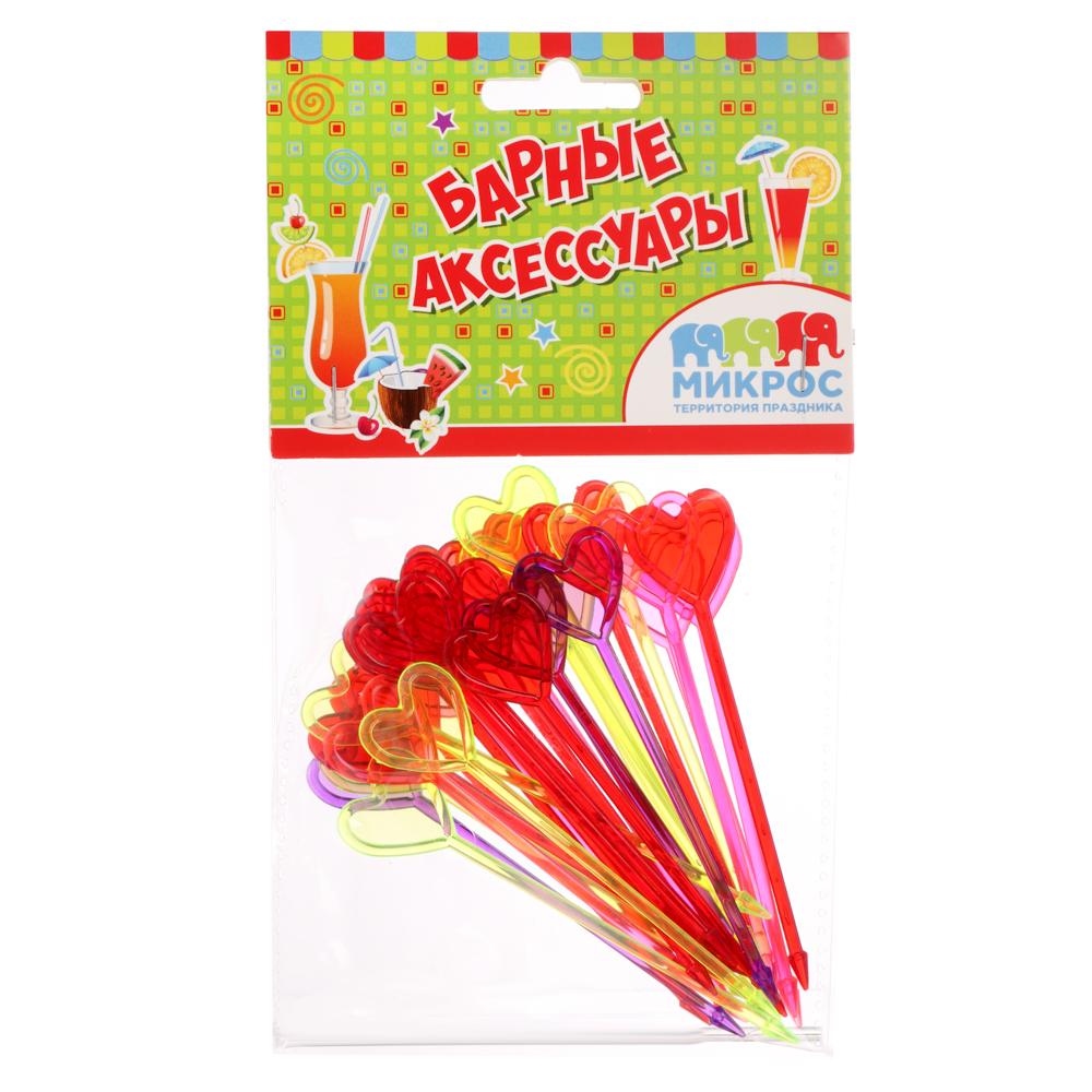 Пика для канапе 8 см (30 шт./уп.) Сердце пластик, арт.№ 349-608