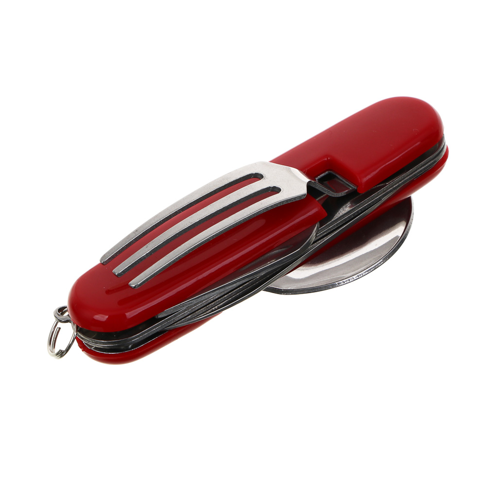 Набор туристический РОКОТ 4 в 1: нож, ложка, вилка, открывалка, нержавеющая сталь, арт.№ 070-047