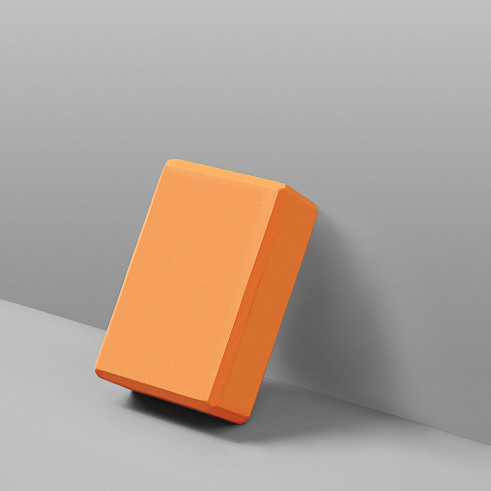 РЫЖИЙ Блок для йоги, 23х15х8см, 180г, ЕВА, арт.№ 005-006