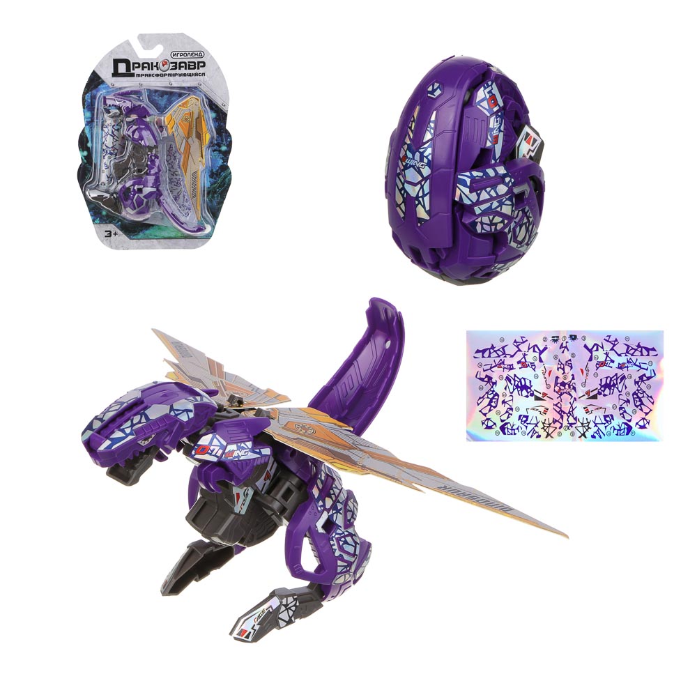 ИГРОЛЕНД Динозавр - трансформер, ABS, 10х14х17см, 2 дизайна, арт.№ 296-104