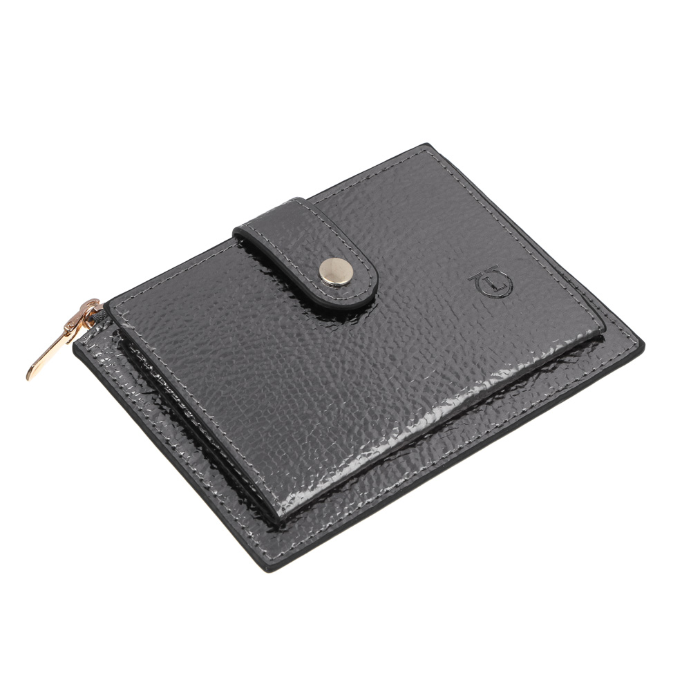 ЮL Айслин Кошелек для карт, купюр и монет, полиуретан, 13,5х9,5 см, серебряный, МП-1, арт.№ 303-012