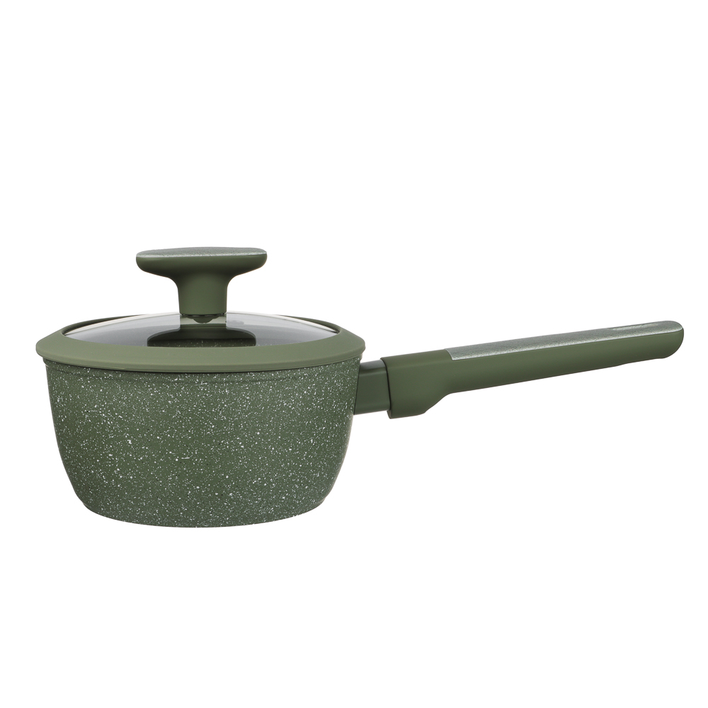 SATOSHI Кантри Ковш 1,3л, d16см, с крышкой, антипригарное покрытие мрамор, индукция, 3 цвета, арт.№ 846-764