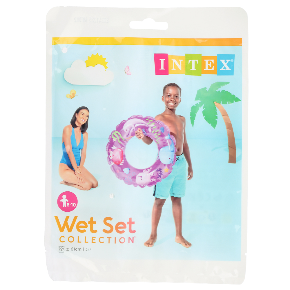 Круг надувной тм INTEX Прозрачное кольцо 61см, от 6 до 10 лет, 3 дизайна, 59242NP, арт.№ 359-205