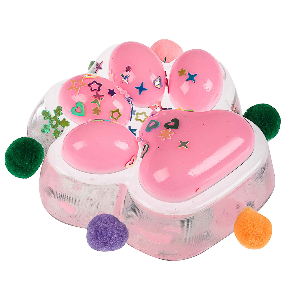 Набор лизунов «Сквиш Лапка», прозрачная с бантиком 8см, TPR, 15х10см, арт.№ 297-132