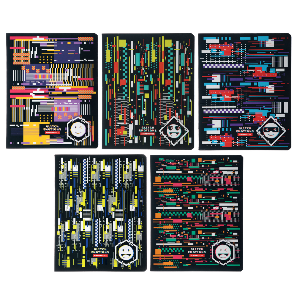 Тетрадь 48л. в кл. ПРЕМИУМ, офсет, обл.картон, скрепка, "Эмоции", двойной выб.лак, 10415, арт.№ 578-058