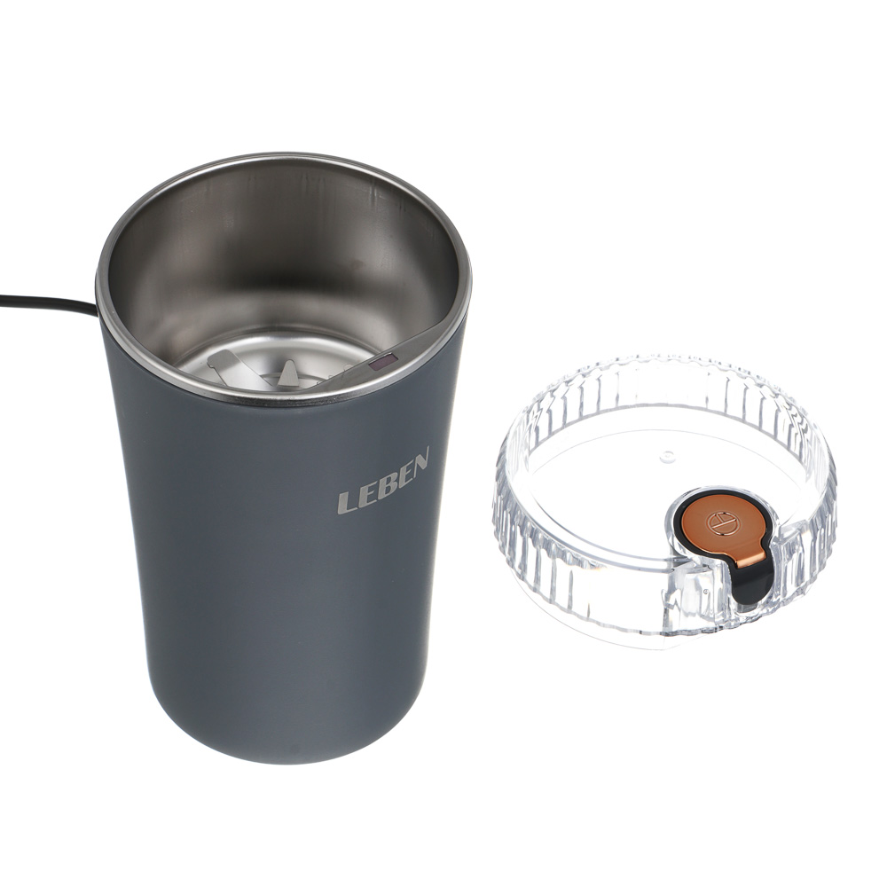 LEBEN Кофемолка 200Вт, загрузка 65г, пластик, металл, арт.№ 286-049