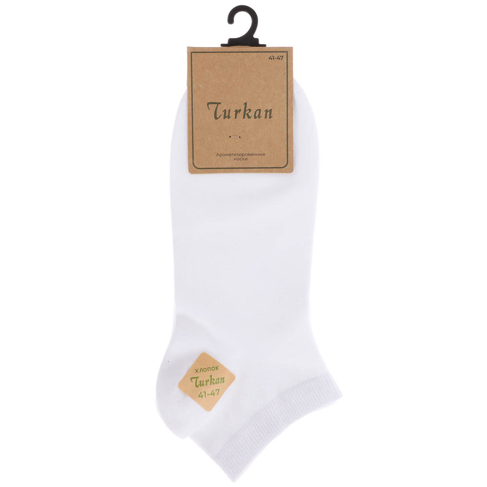 Носки мужские короткие, тм TURKAN, р. 41-47, 90% хлопок, 8% полиамид, 2% лайкра, цвет белый, BX9031Б, арт.№ 019-682