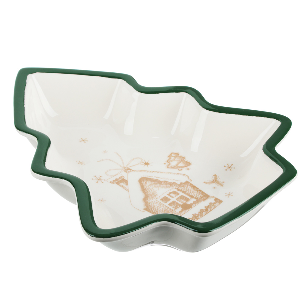 MILLIMI Пряничный домик Салатник в форме елочки 30х26х6см, керамика, арт.№ 820-129