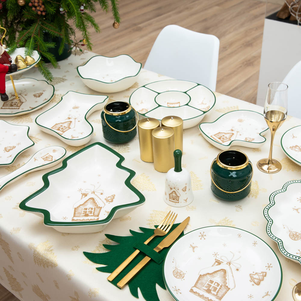 MILLIMI Пряничный домик Салатник в форме елочки 30х26х6см, керамика, арт.№ 820-129