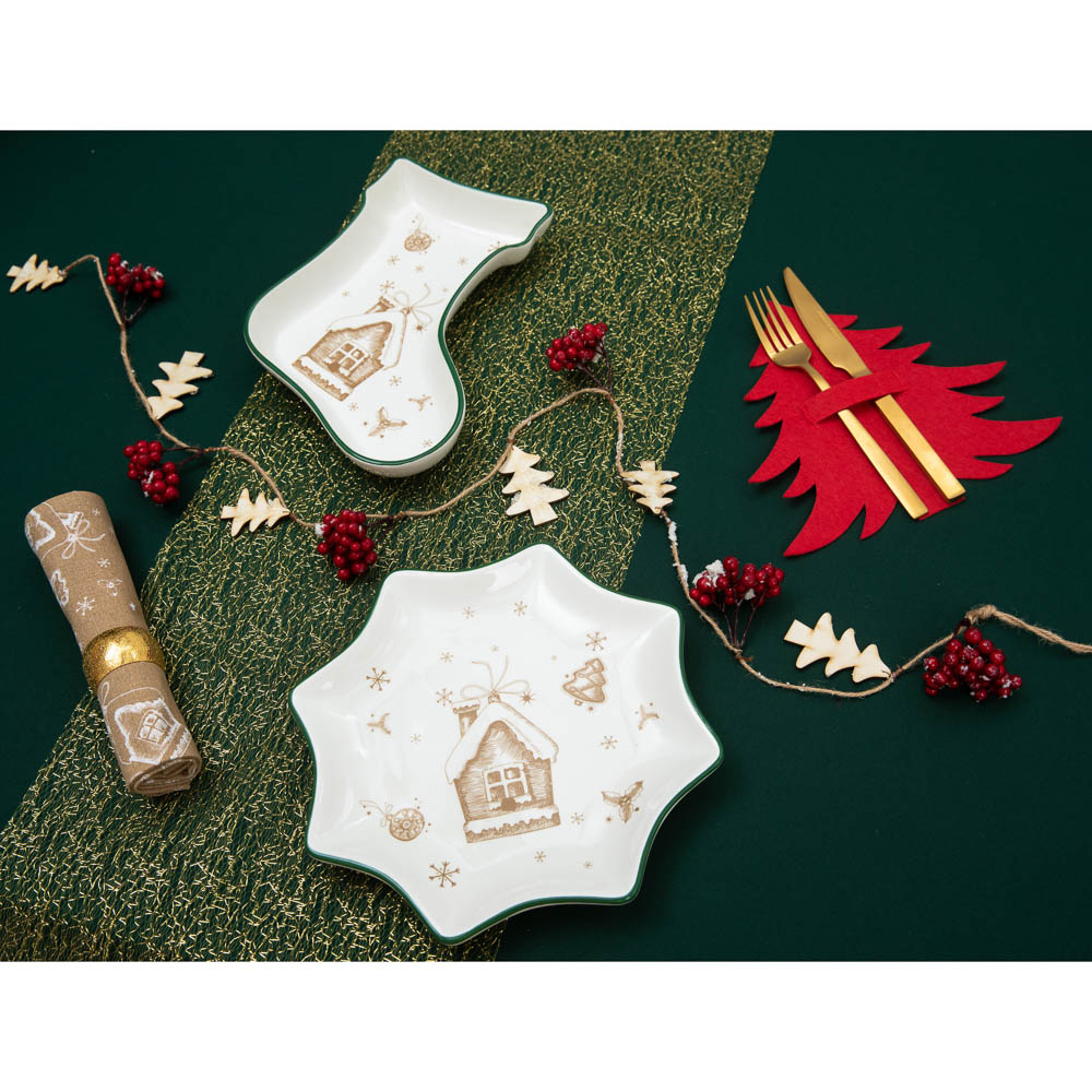 MILLIMI Пряничный домик Блюдо в форме звезды 25,5х2см, керамика, арт.№ 820-130