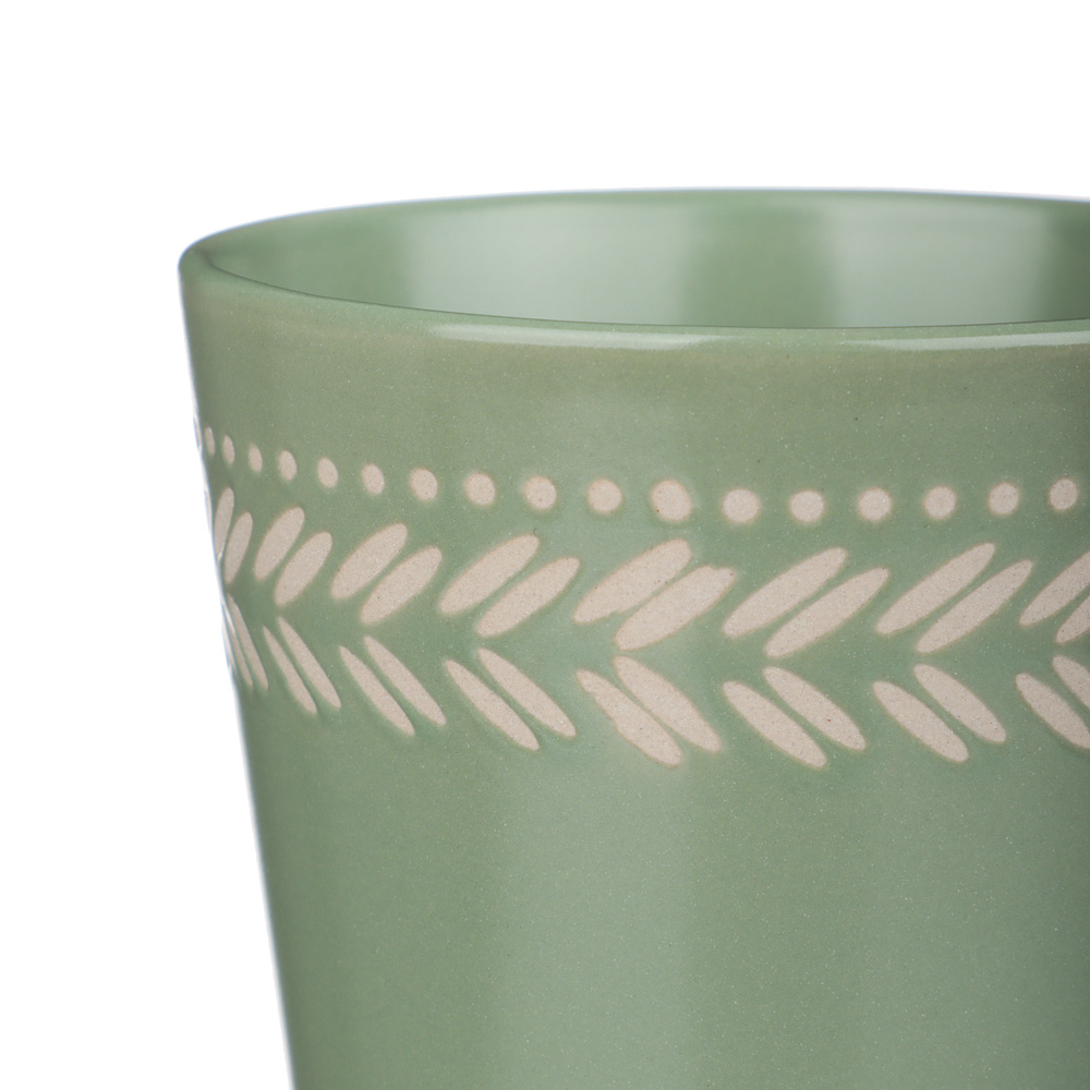 Кружка 330мл, тм MILLIMI Треция фисташковый, керамика, арт.№ 824-285