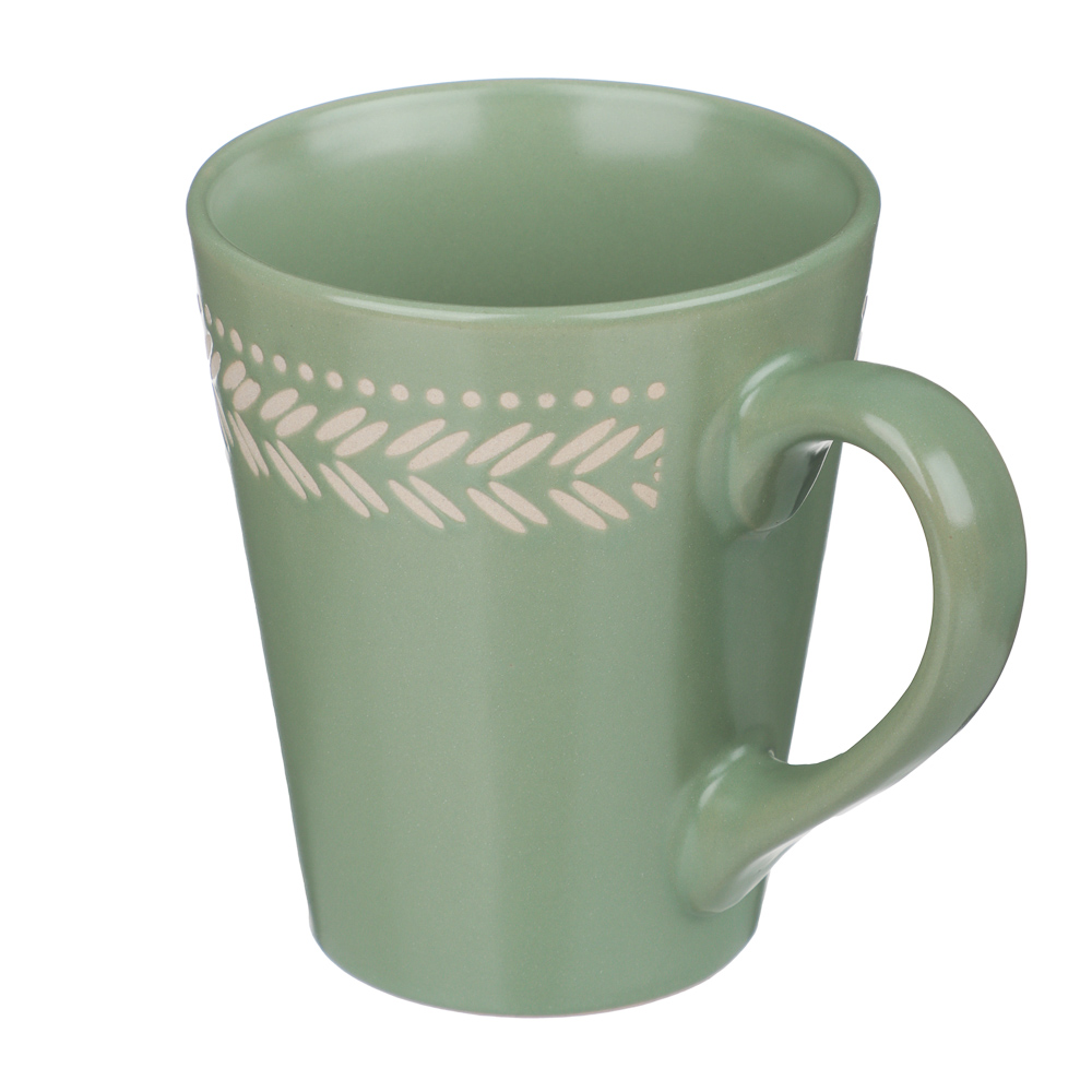 Кружка 330мл, тм MILLIMI Треция фисташковый, керамика, арт.№ 824-285
