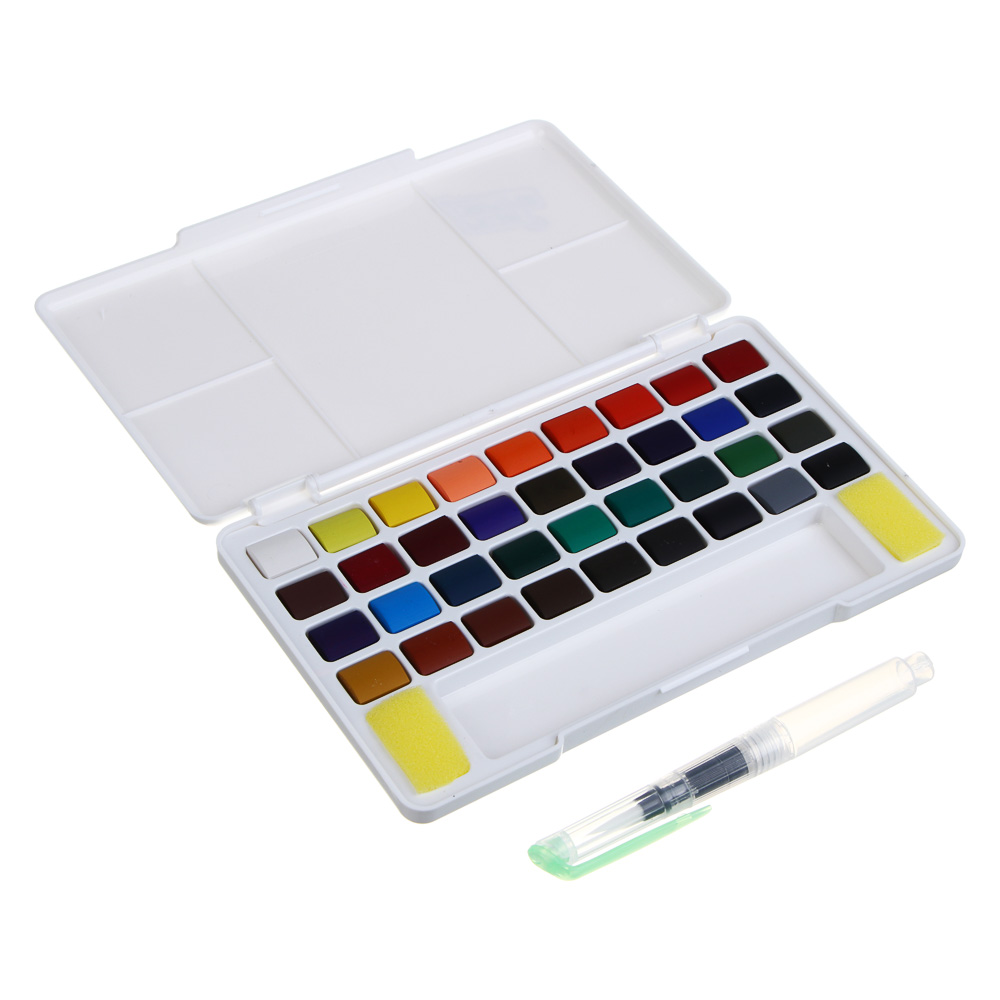 Акварель 36цв. BY Русские Супергерои "Каваи 2" кисть с резервуаром для воды, пл.бокс, арт.№ 801-010