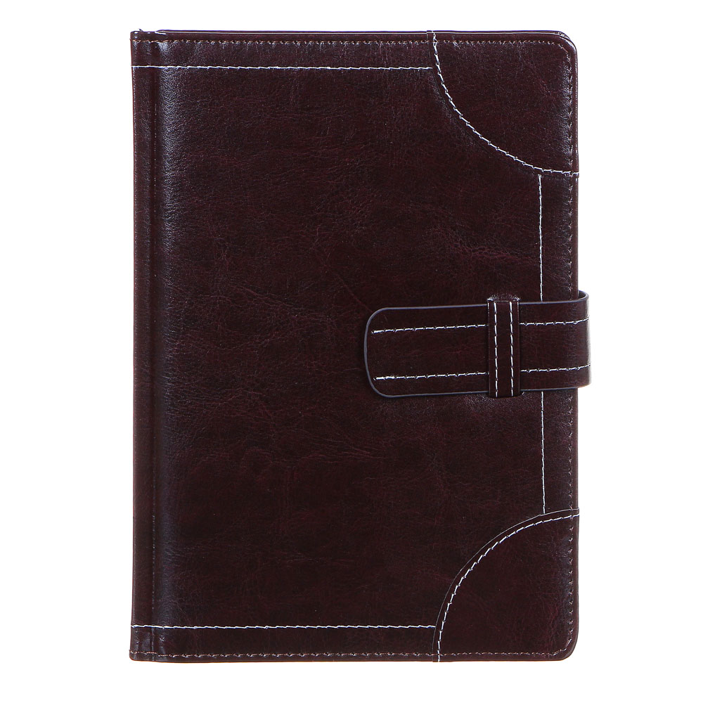 Ежедневник недатир."Брутал" А5, 320стр, тв.обл.с поролон., накл.углы, прошивка, хлястик, ПУ, т-корич, арт.№ 572-067