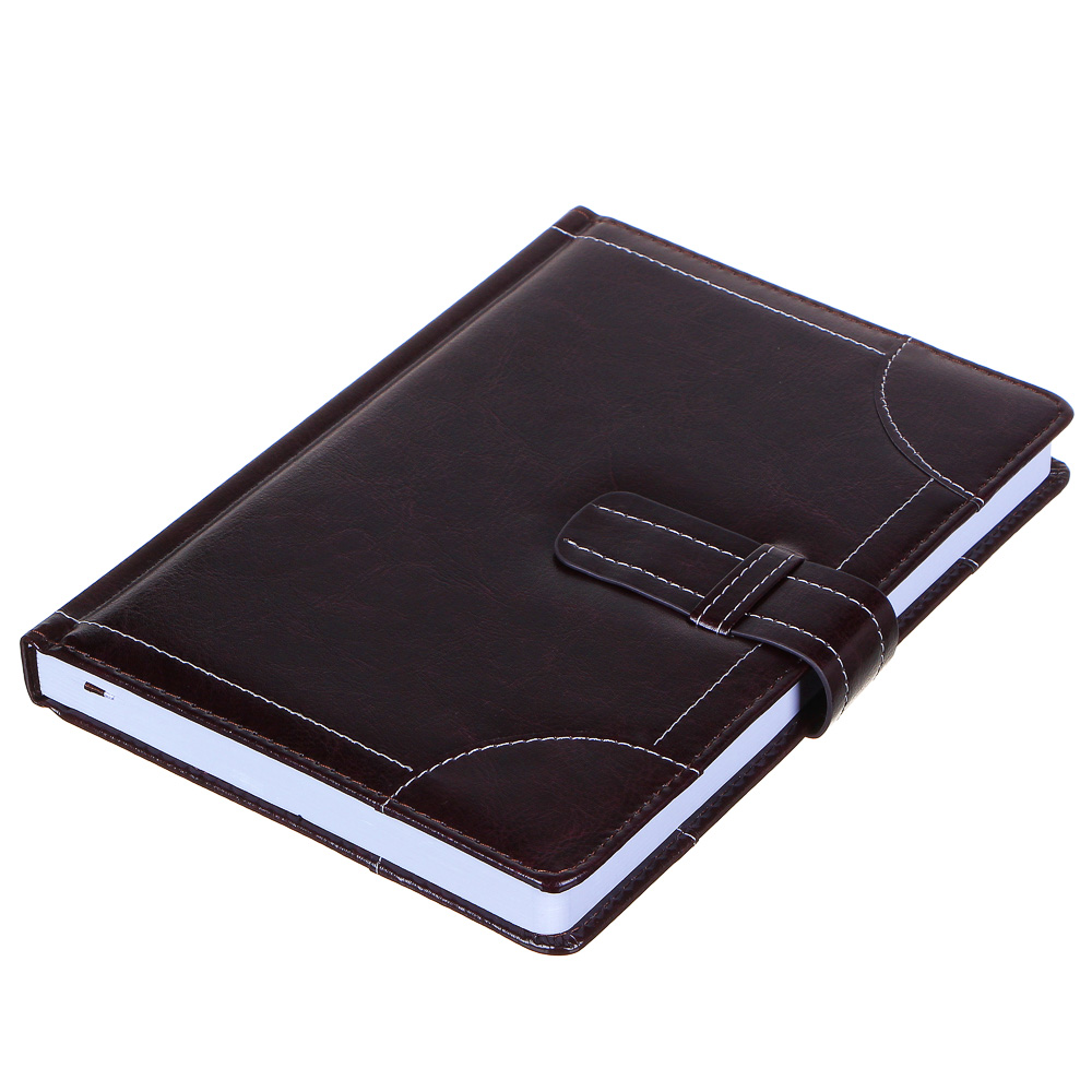 Ежедневник недатир."Брутал" А5, 320стр, тв.обл.с поролон., накл.углы, прошивка, хлястик, ПУ, т-корич, арт.№ 572-067