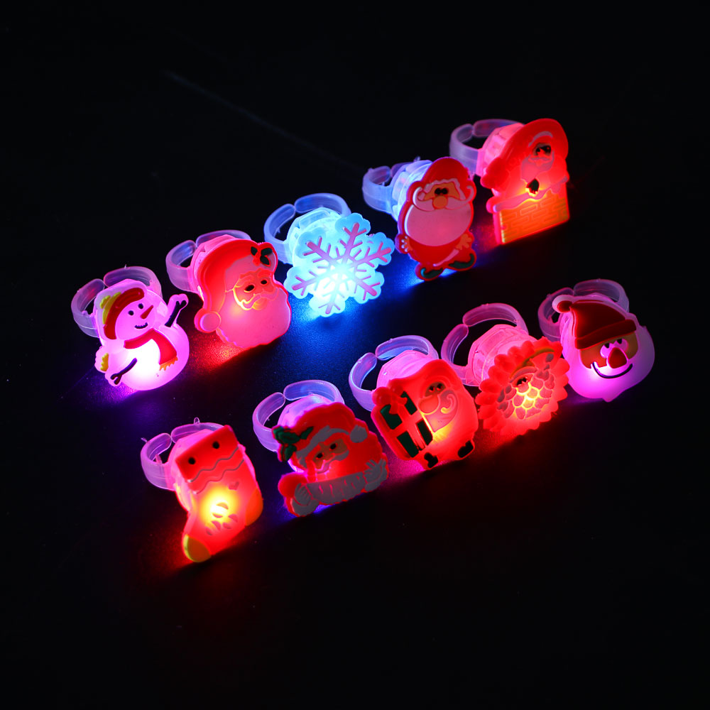СНОУ БУМ Новогоднее колечко с подсветкой LED, 2-3см, пластик, 2хAG3, 1 режим, ассортимент дизайнов, арт.№ 153-188