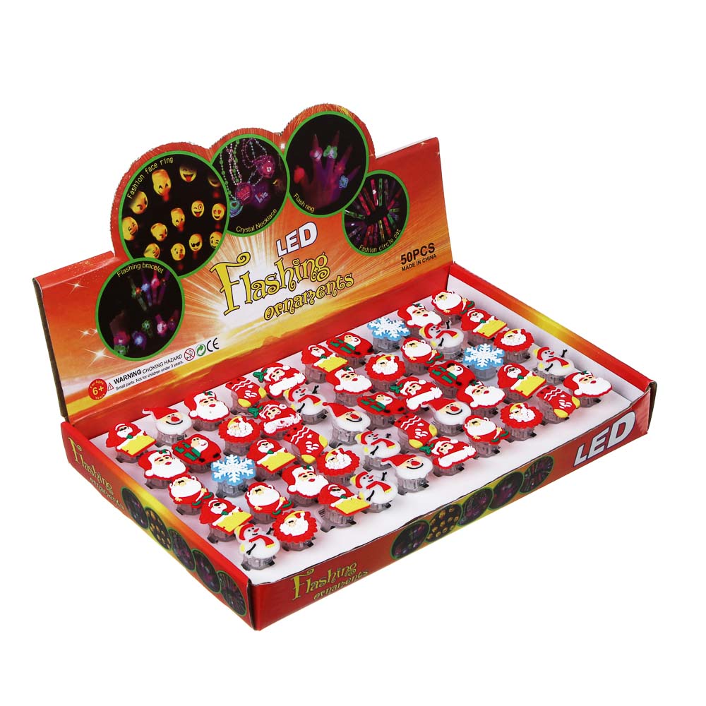 СНОУ БУМ Новогоднее колечко с подсветкой LED, 2-3см, пластик, 2хAG3, 1 режим, ассортимент дизайнов, арт.№ 153-188