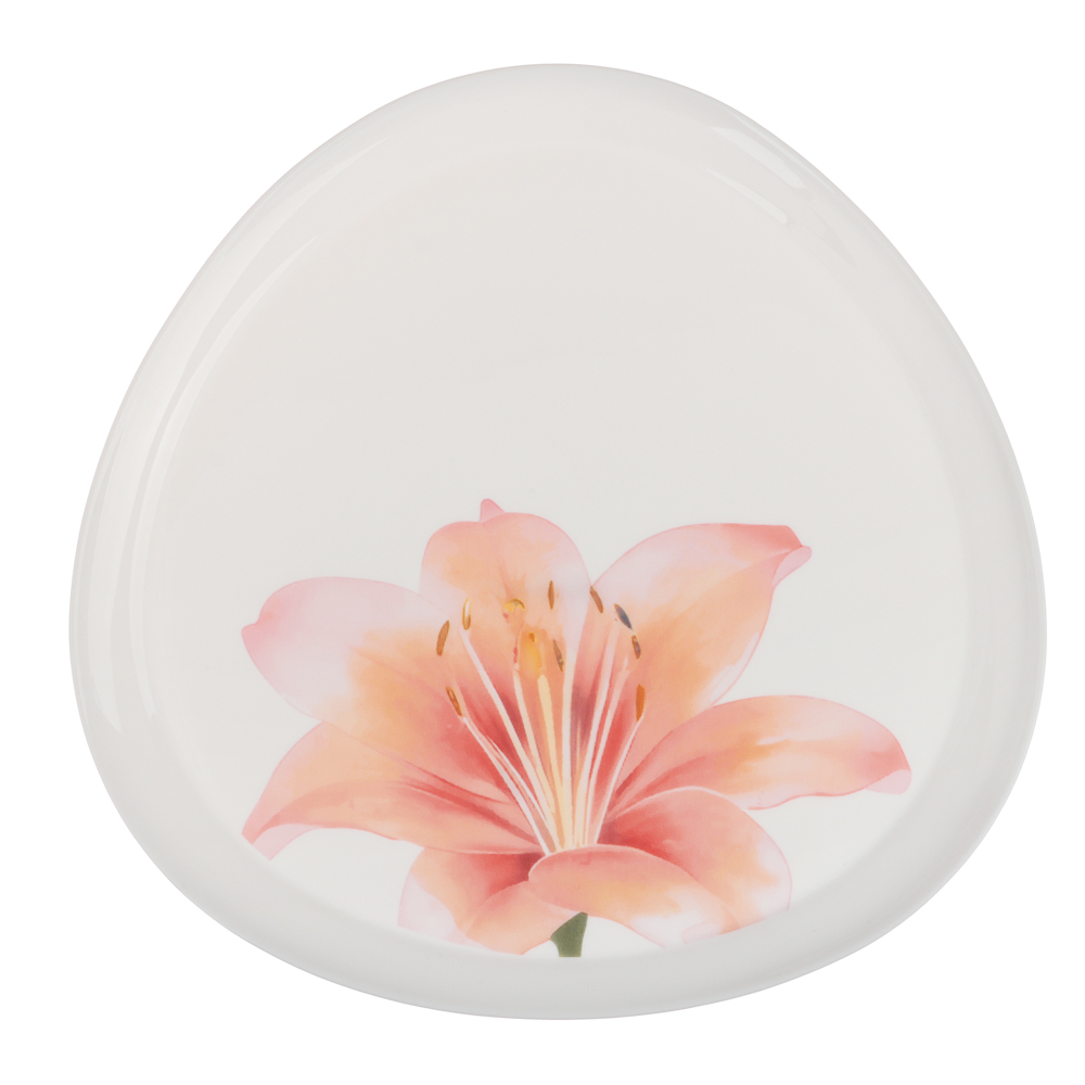 MILLIMI Лилия Тарелка подстановочная, опаловое стекло, 24см, треугольная форма, арт.№ 818-320