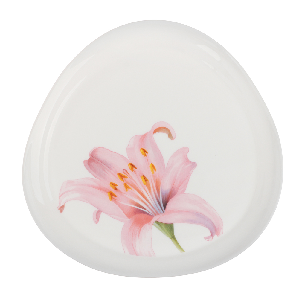 MILLIMI Лилия Тарелка десертная, опаловое стекло, 19.5см, треугольная форма, арт.№ 818-322