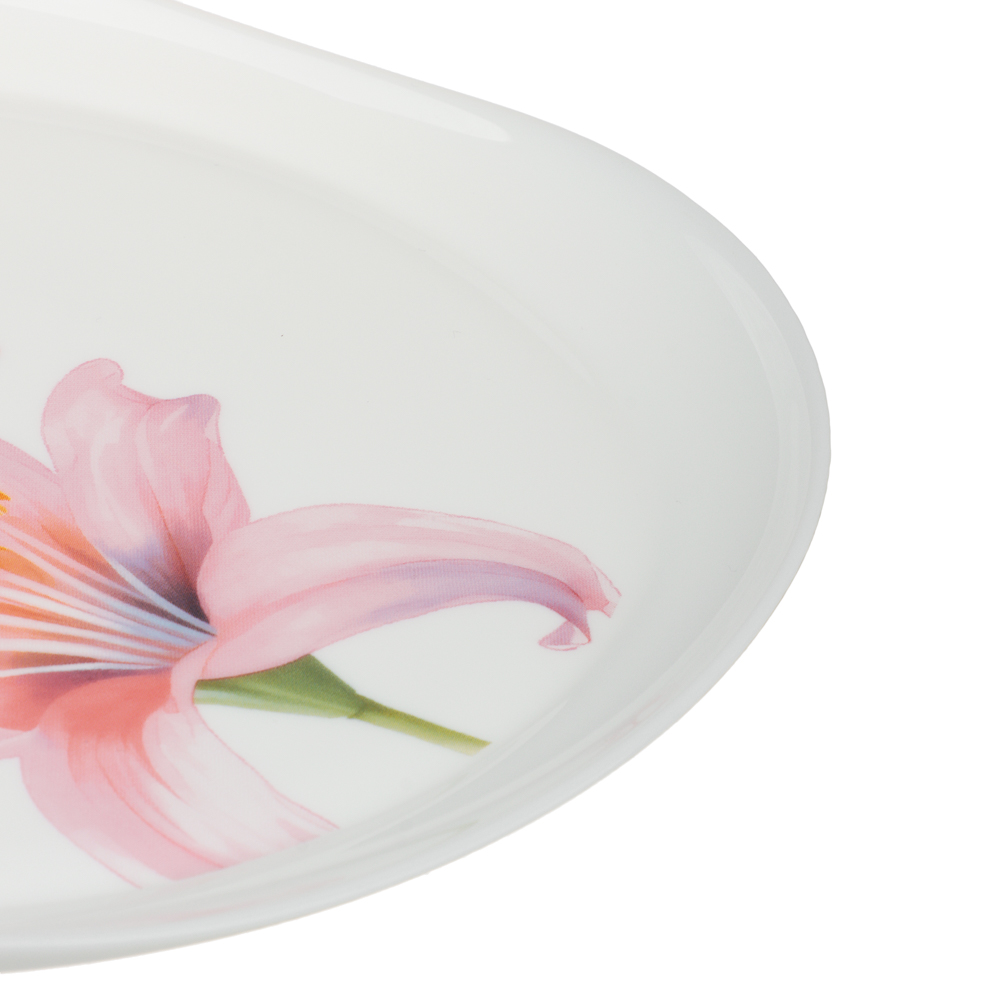 MILLIMI Лилия Тарелка десертная, опаловое стекло, 19.5см, треугольная форма, арт.№ 818-322