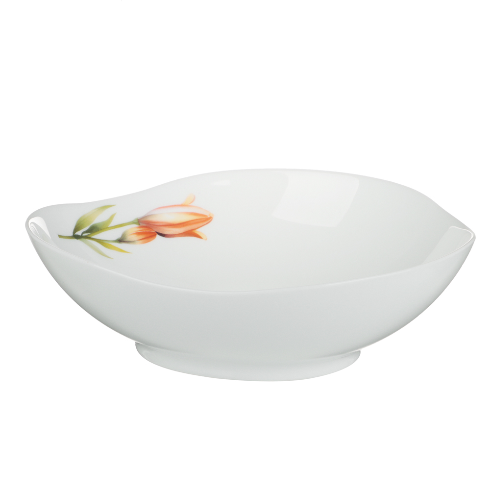 MILLIMI Лилия Салатник, опаловое стекло, 1000мл, 19х7см, треугольная форма, арт.№ 818-326