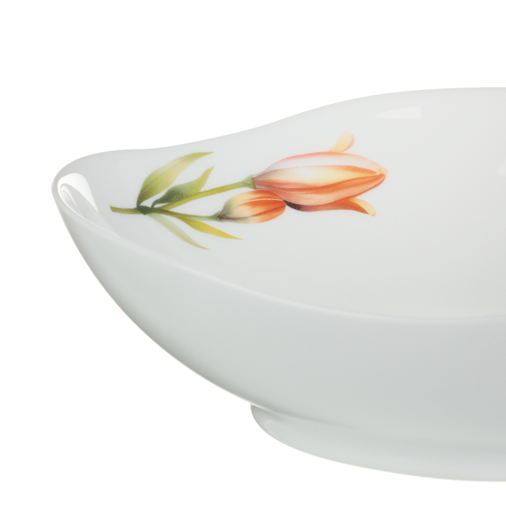 MILLIMI Лилия Салатник, опаловое стекло, 1000мл, 19х7см, треугольная форма, арт.№ 818-326