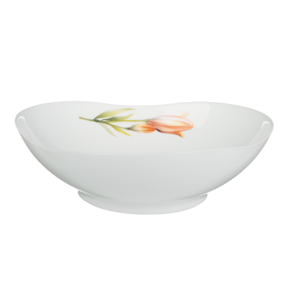 MILLIMI Лилия Салатник, опаловое стекло, 1000мл, 19х7см, треугольная форма, арт.№ 818-326