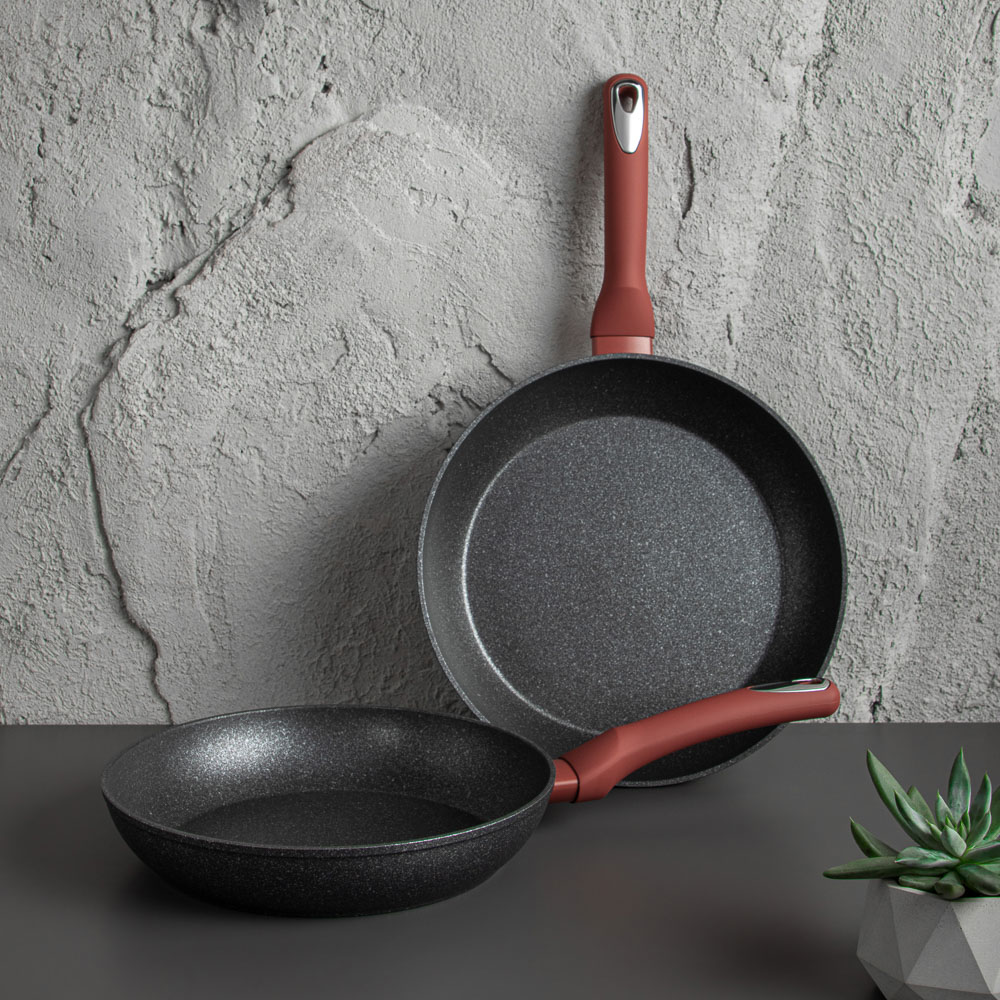 SATOSHI Лувьер Сковорода литая d28см, антипригарное покрытие мрамор, индукция, арт.№ 846-650