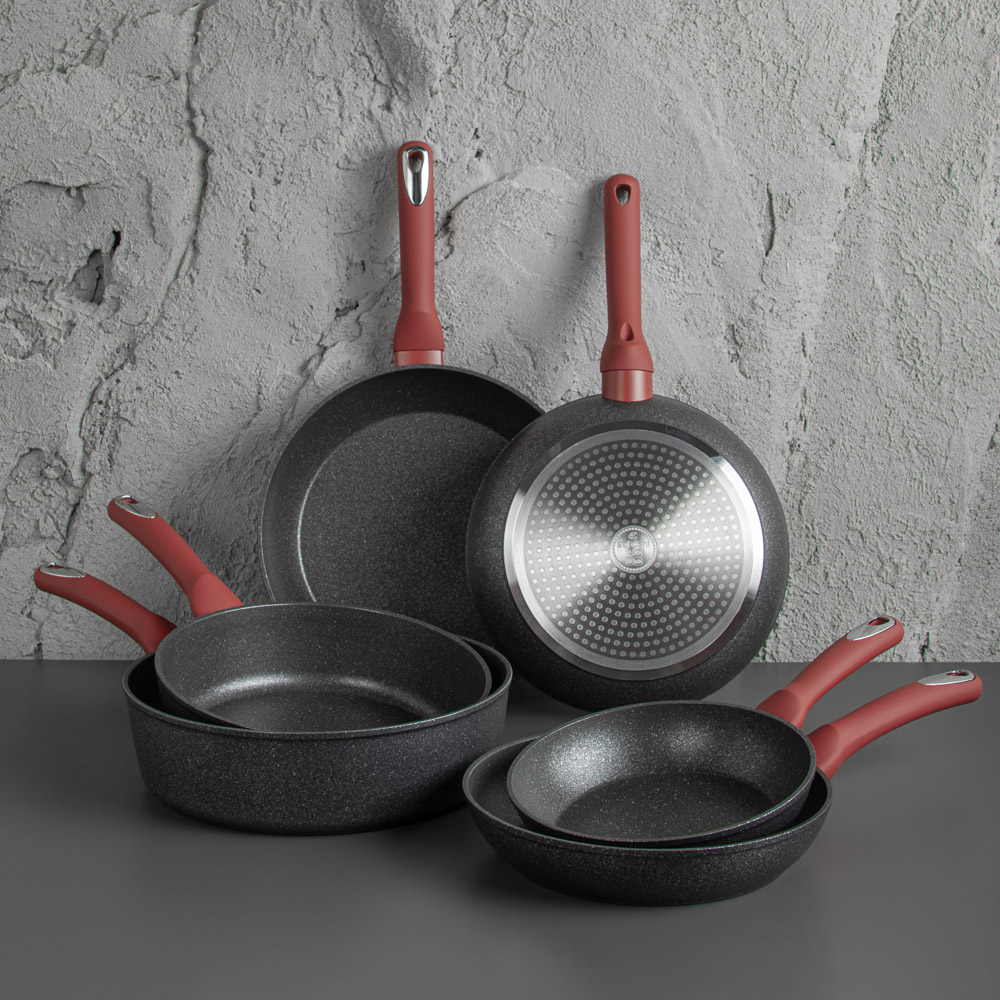 SATOSHI Лувьер Сковорода литая d28см, антипригарное покрытие мрамор, индукция, арт.№ 846-650