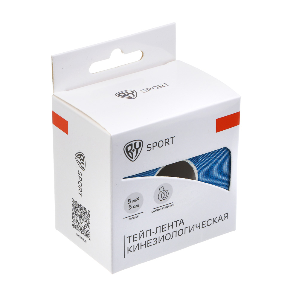 Тейп-лента кинезиологическая тм BY SPORT, самоклеящаяся 5мx5см, 4 цвета, арт.№ 138-059