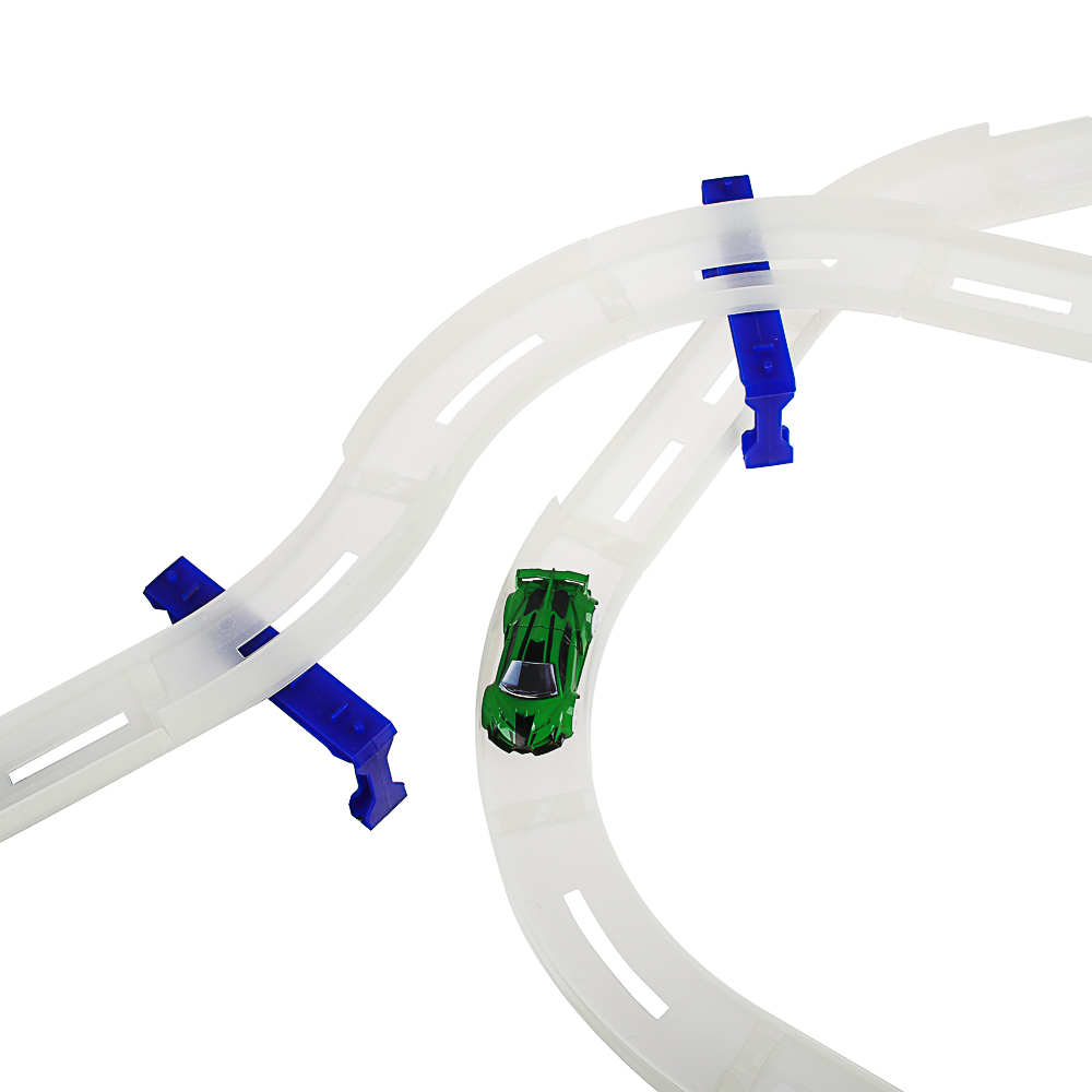 ИГРОЛЕНД Трек двухуровневый "Ночные гонки" с беспроводным ПУ, светящийся, 2АА, PP, PS, 36х32х6см, арт.№ 276-106