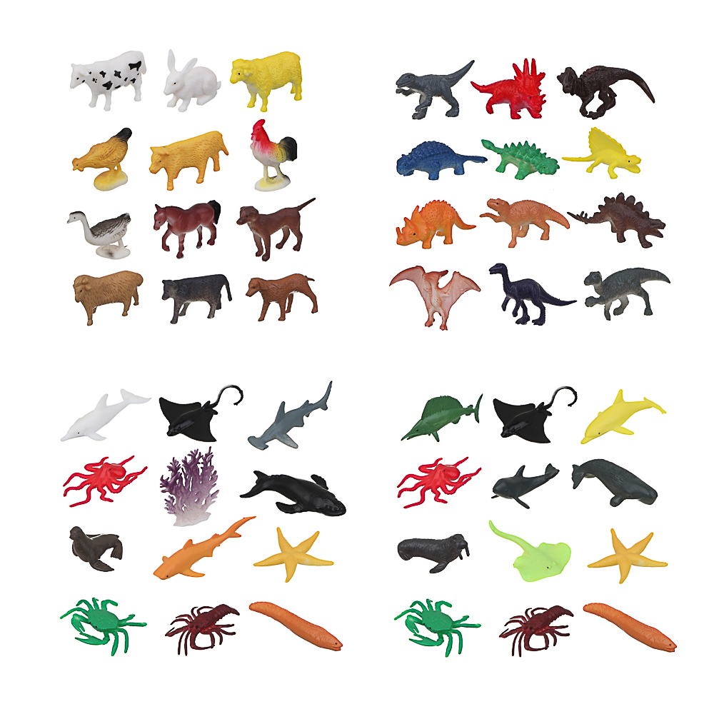 ИГРОЛЕНД Набор фигурок животных "Зоомир", 12шт, PVC, 12,5x17x3см, 3 дизайна, арт.№ 274-127