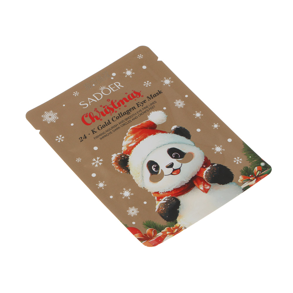 Патчи для глаз от темных кругов и отеков 1 пара тм SADOER Merry Xmas, 7,5 гр, 24-К золото и коллаген, арт.№ 022-191
