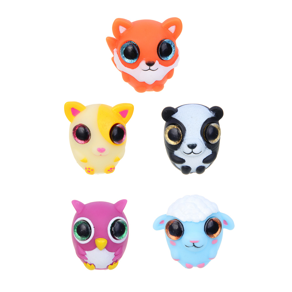 ИГРОЛЕНД Игрушка-сюрприз «Животные с блестящими глазками», PVC, 4,5см, 5 дизайнов, арт.№ 274-273