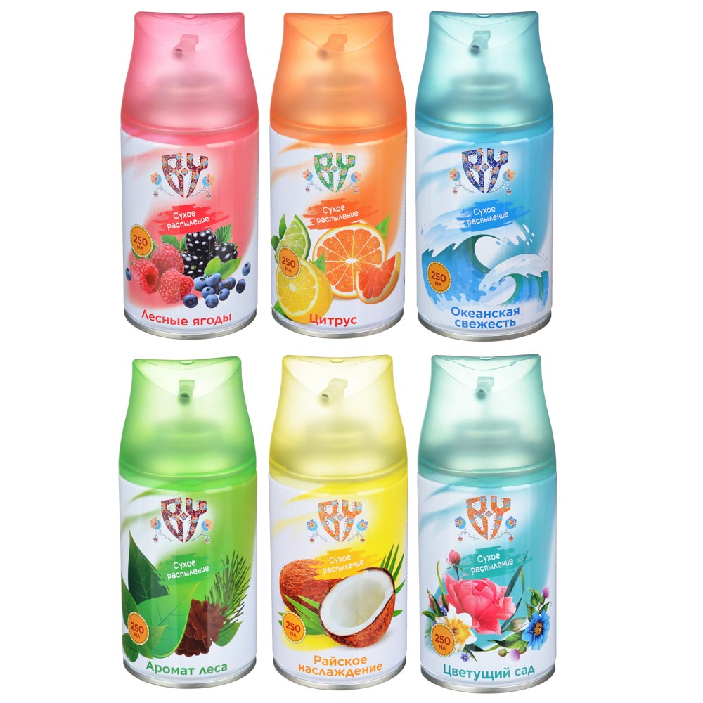 NEW GALAXY Освежитель воздуха Автоматик BY, 250 мл. цитрус, цветочный,лес,ягоды,океан,райск. насл, арт.№ 778-095