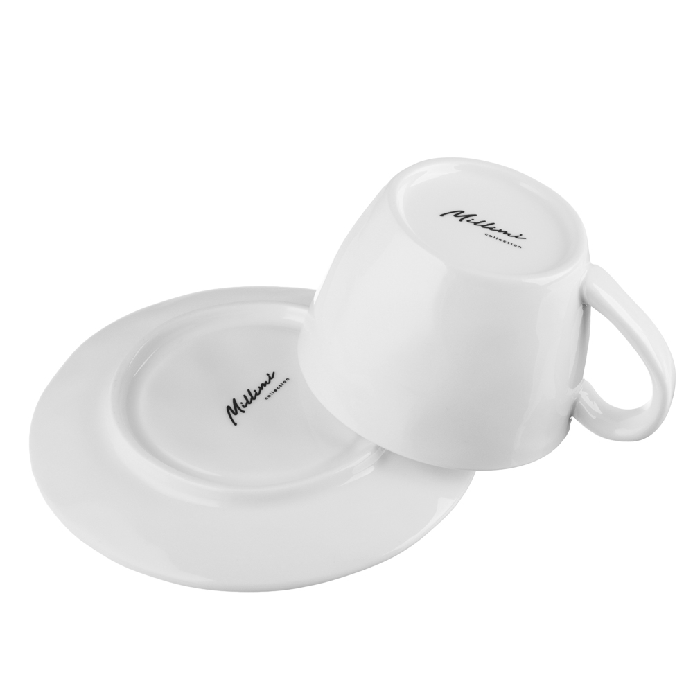 MILLIMI Вейв Набор чайный 2пр., чашка 200мл, блюдце 13см, фарфор, арт.№ 816-022