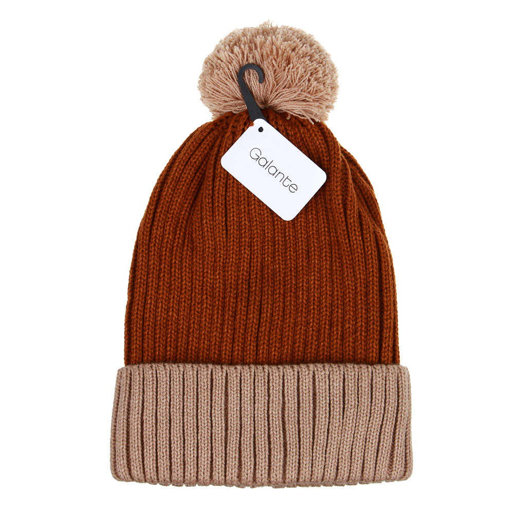 GALANTE Шапка взрослая с помпоном, р 56-58, 6 цветов, ОЗ22-04, арт.№ 314-673