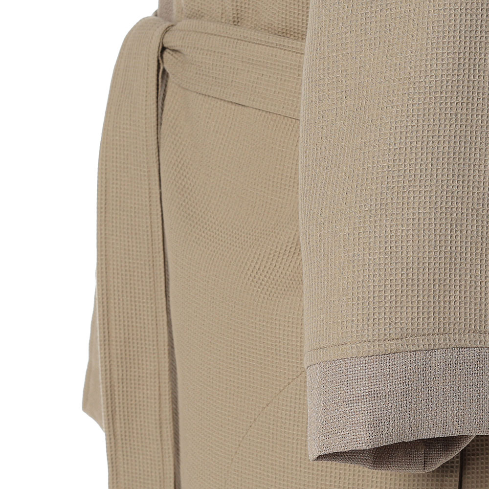 BY COLLECTION Халат женский вафельный, size S/M, 90% хлопок, 10% полиэстер, бежевый, арт.№ 482-618