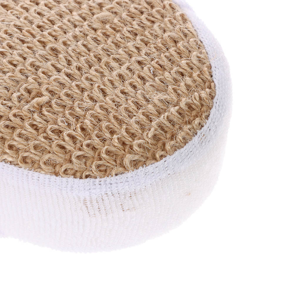 ЮL Мочалка банная объемная овальная на поролоне, рами, хлопок, 14,5х11х4,5см, 3 цвета, МЭ24-01, арт.№ 361-137