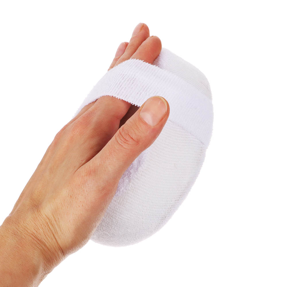 ЮL Мочалка банная объемная овальная на поролоне, рами, хлопок, 14,5х11х4,5см, 3 цвета, МЭ24-01, арт.№ 361-137