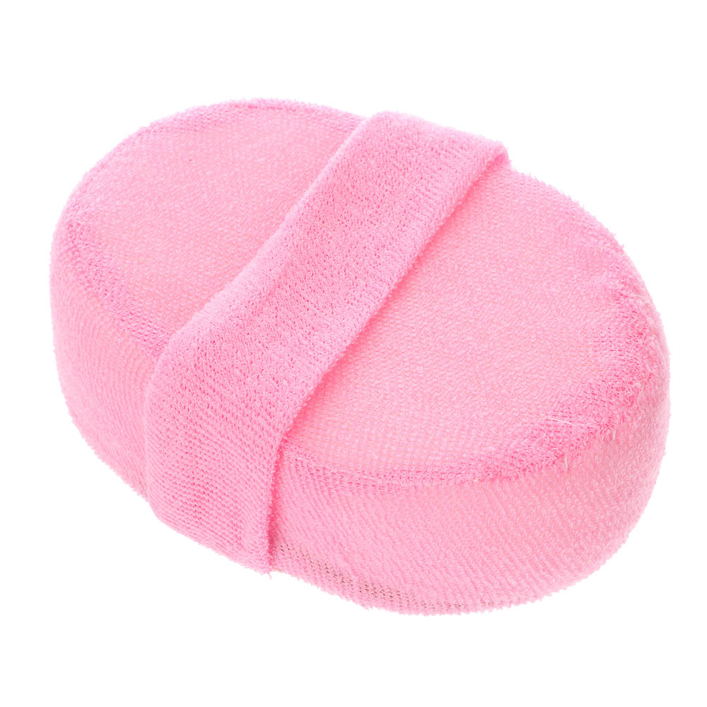 ЮL Мочалка банная объемная овальная на поролоне, рами, хлопок, 14,5х11х4,5см, 3 цвета, МЭ24-01, арт.№ 361-137