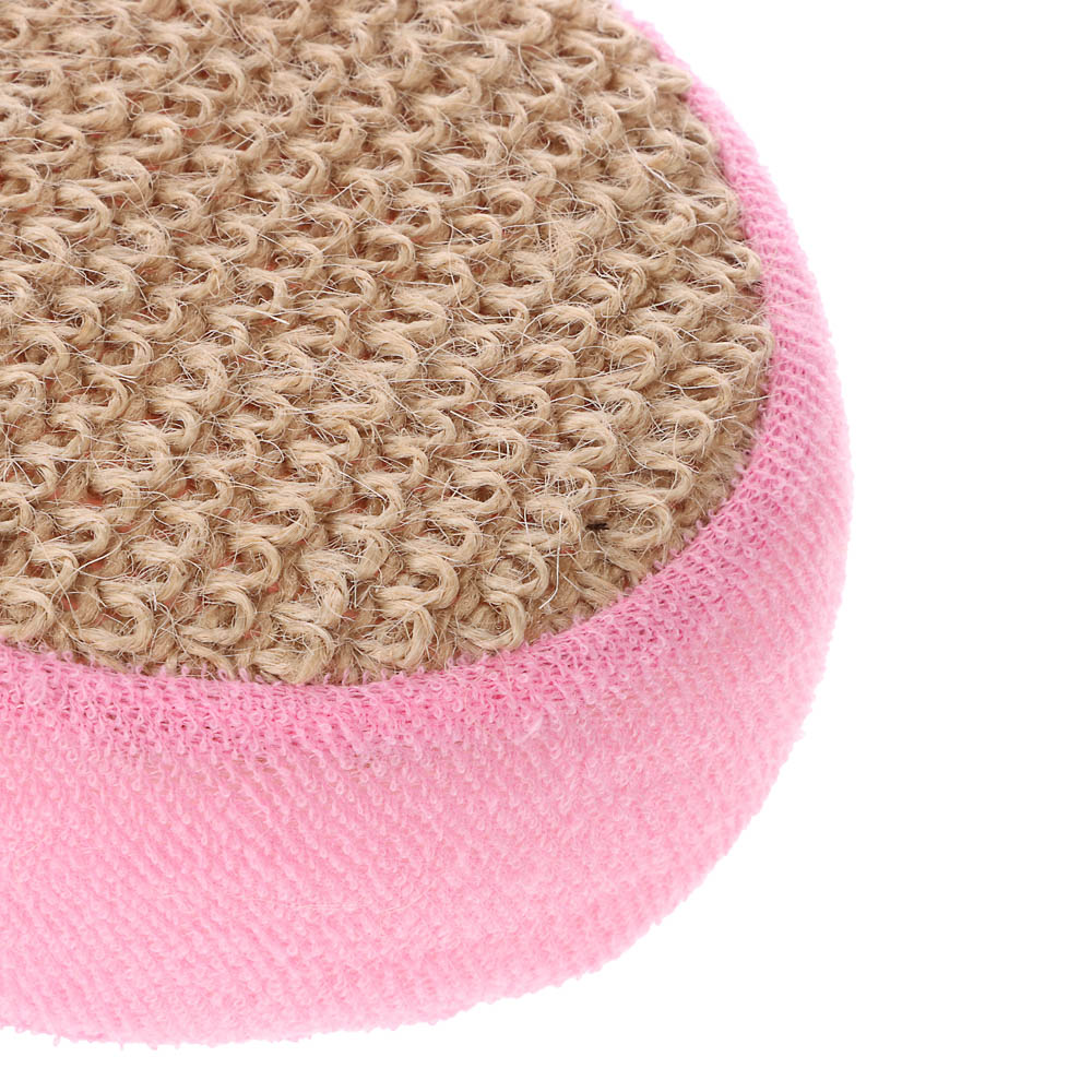 ЮL Мочалка банная объемная овальная на поролоне, рами, хлопок, 14,5х11х4,5см, 3 цвета, МЭ24-01, арт.№ 361-137