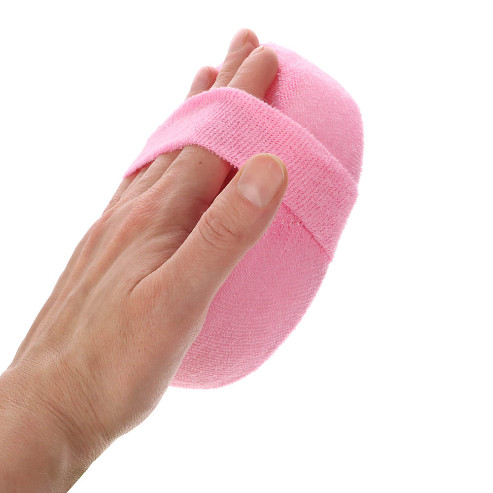 ЮL Мочалка банная объемная овальная на поролоне, рами, хлопок, 14,5х11х4,5см, 3 цвета, МЭ24-01, арт.№ 361-137