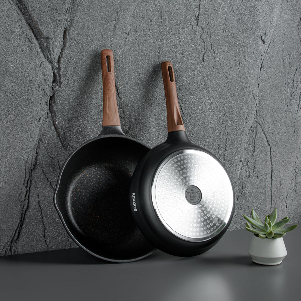 SATOSHI Карнуа Сотейник литой d28см, антипригарное покрытие Мрамор, индукция, арт.№ 846-563