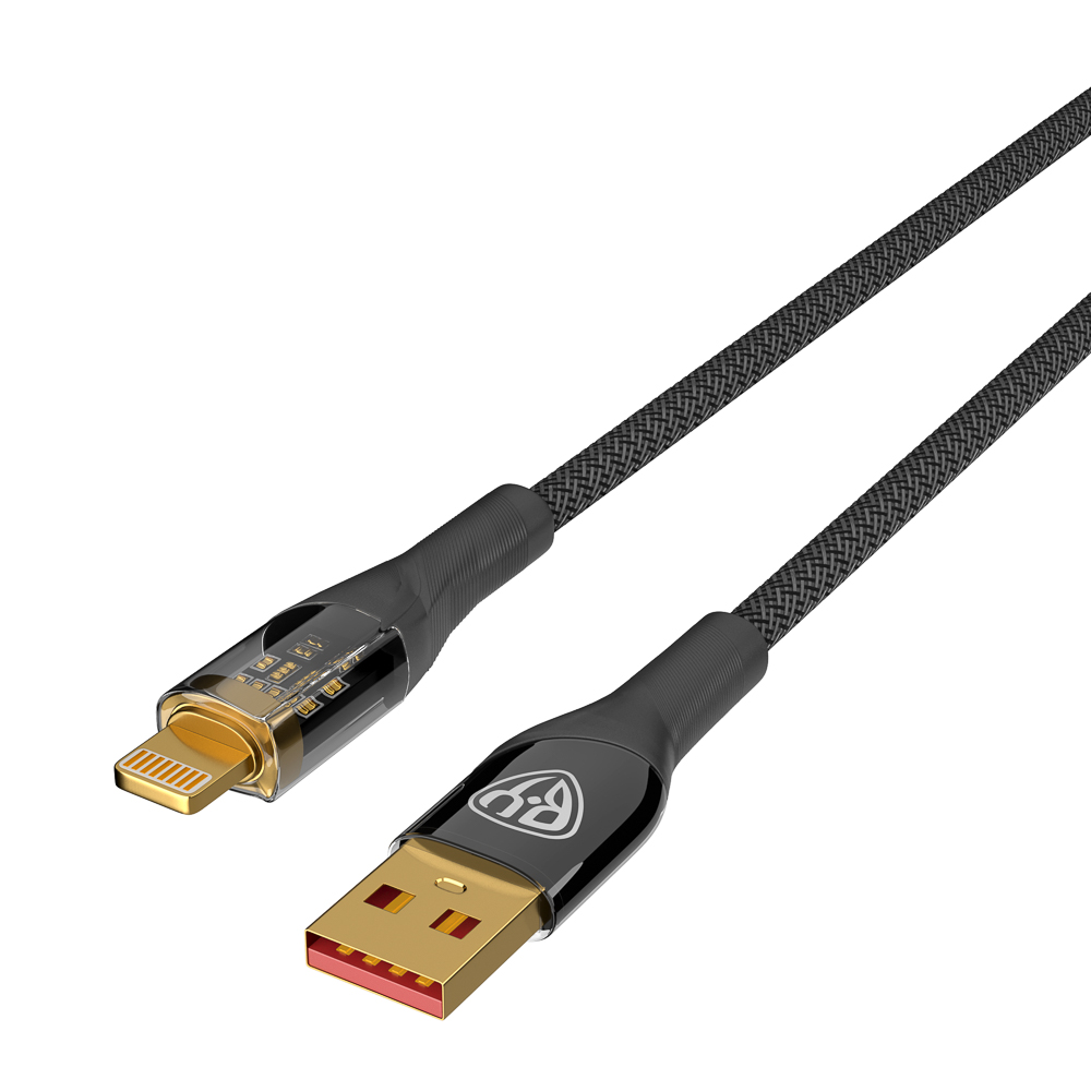 Кабель для зарядки USB(A)-iP BY Space Cable Techno, 1 м, 2.4А, Быстрая зарядка, черный, арт.№ 931-349